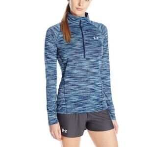 Under Armour Performance Pullover Size L Space Dye Blue 1/2 Zip Lightweight Gorp